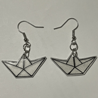 Origami Boat Earrings